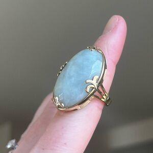 Jade Ring Gold Vermeil over 925 Sterling Silver PAJ Size 7.25